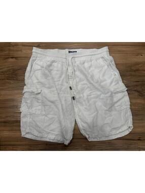 Vilebrequin Men’s 4XL White 100% Linen Resort Beach Shorts Bulgaria